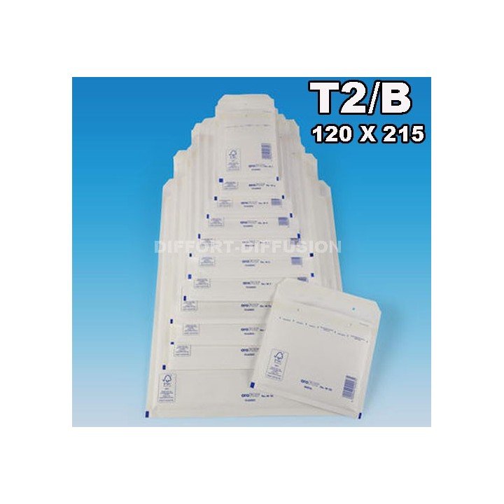 200 ENVELOPPES BULLES T2 (140*225mm) BLANCHES DIFFORT DIFFUSION - 1