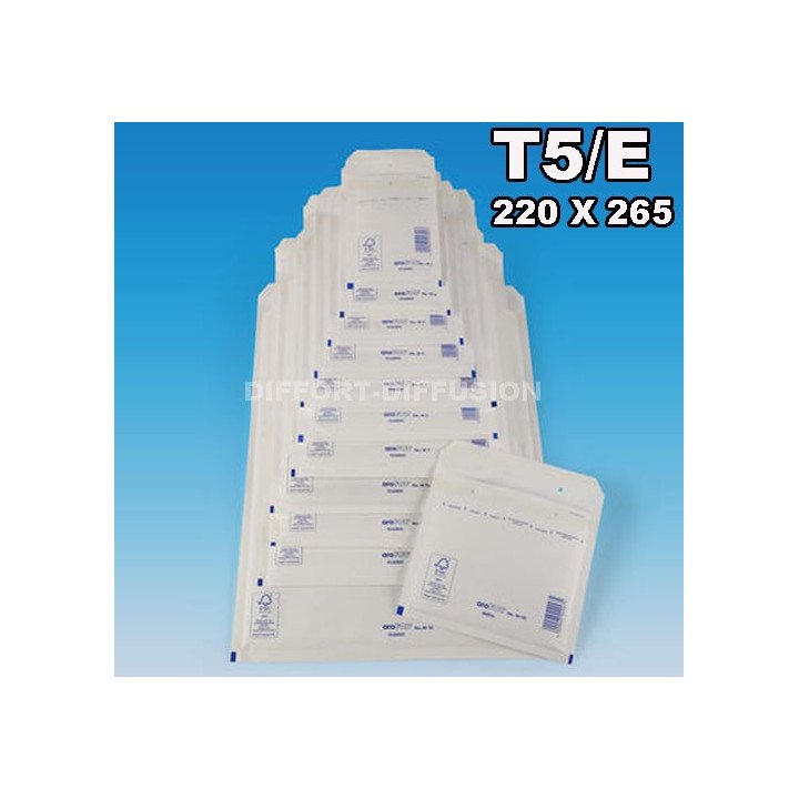 100 ENVELOPPES A BULLES T5 (240*275) BLANCHES DIFFORT DIFFUSION - 1