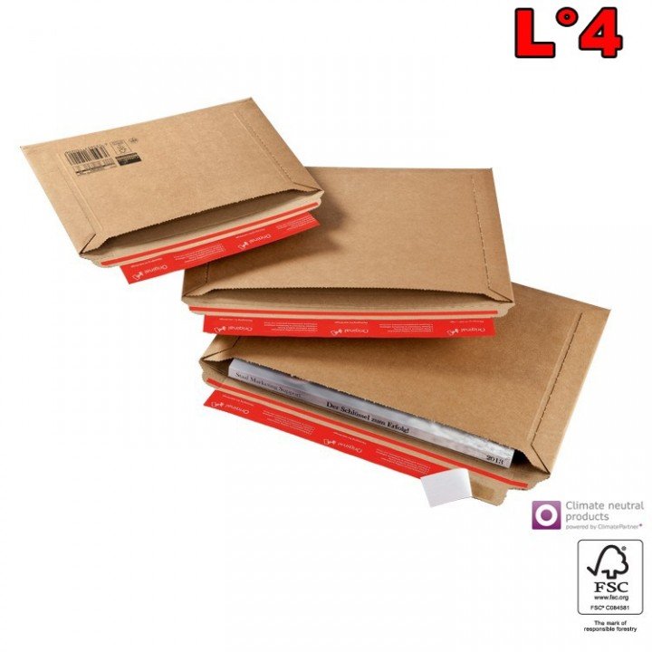 20 enveloppe carton latérale L4 (340x235mm) pochette avec cannelure  - 4