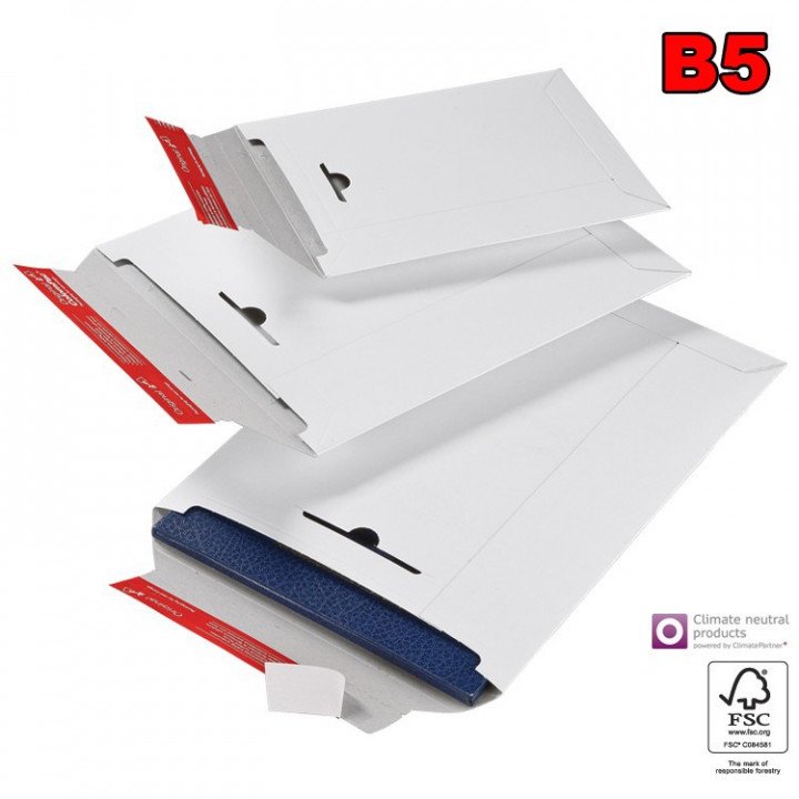 20 enveloppe cartonnée blanche B5 260x345mm