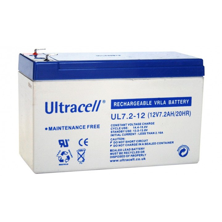 ULTRACELL UL7.2-12 batterie au plomb 12V 7,2AH 151x65x99mm 