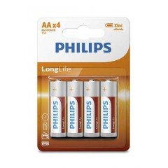48 piles Philips Longlife R06 AA (LR06) mignon baton