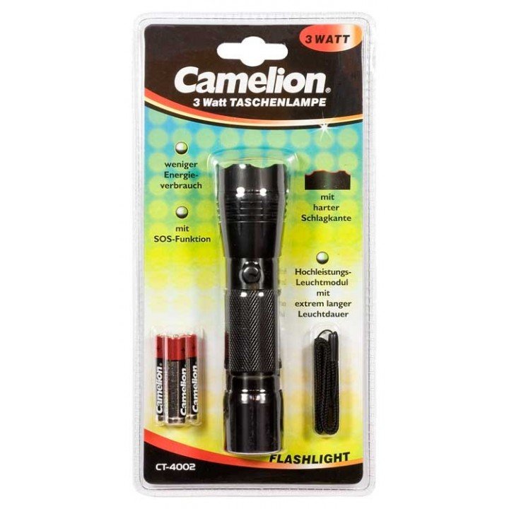 DESTOCKAGE Camelion ct4002 3 watt sos Lampe de poche CT-4002 (3 WATT) avec 3 piles alcalines AAA LR03