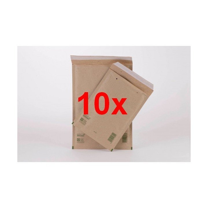 10x enveloppes à bulles écologique brun granuleuse papier d'herbe