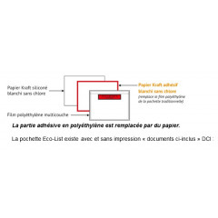 1000 Pochettes porte-document NEUTRE DL 228x120 papier ECO-LIST (poly+papier)  - 1