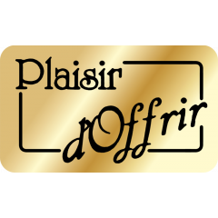 Rouleau 1000 étiquettes "PLAISIR D'OFFRIR" sur fond OR  - 2