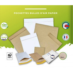 NOUVEAU Pochette matelassée enveloppe bulles en papier 100% kraft