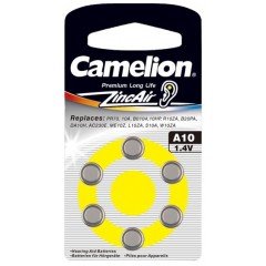 30 piles auditives Camelion N°10 / A10 ZINC AIR