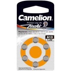 30 piles auditives Camelion N°13 / A13 ZINC AIR